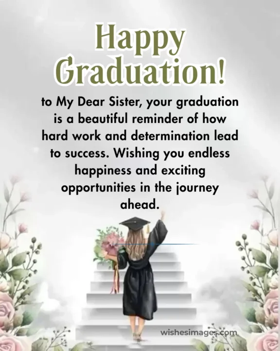 Sweet Graduation wishes images for Sister