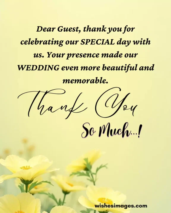 sweet thank you messages for wedding guests