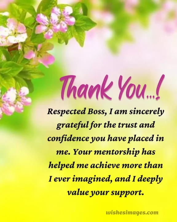 Professional Thank You Messages for Boss