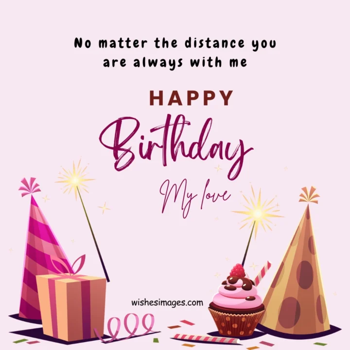 Short  Long Distance Birthday Wishes for Wife