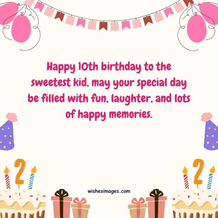 cute 10th birthday wishes