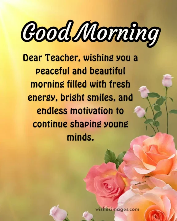 Beautiful good morning teacher wishes image