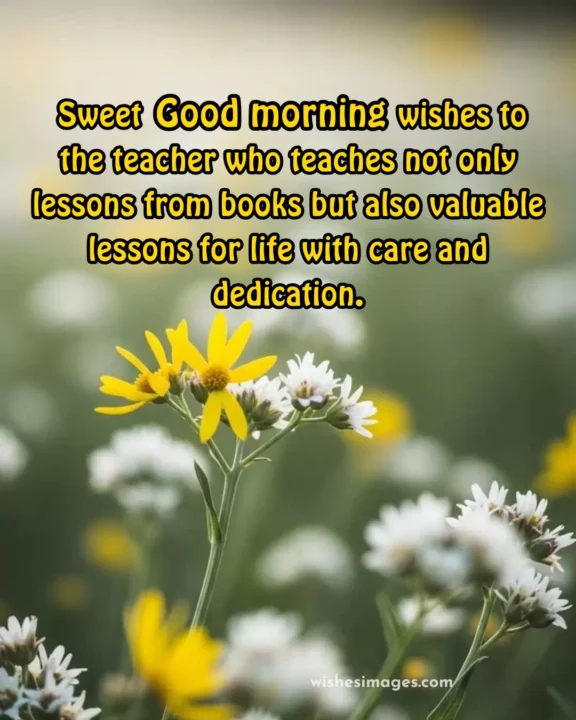 Sweet morning greetings card for teacher