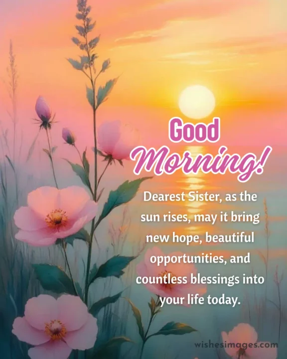 sweet good morning wishes for sister