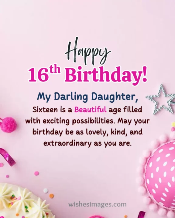 Emotional Sweet 16 Wishes for Daughter
