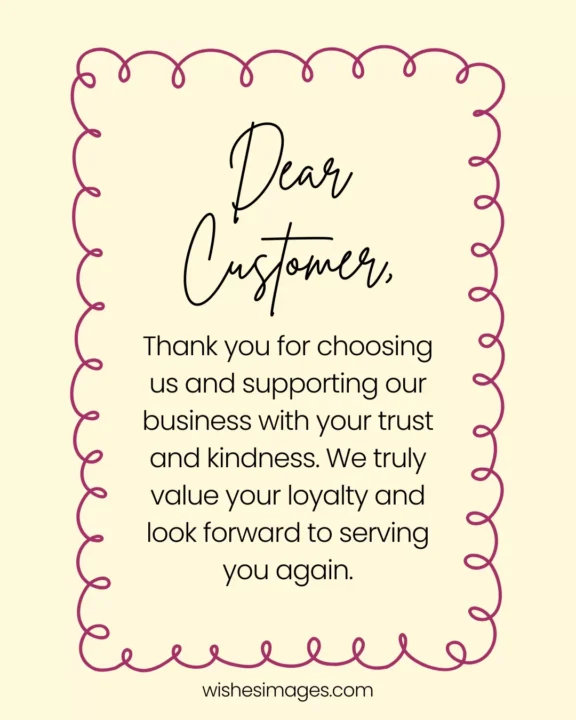 Business thank you messages to customers