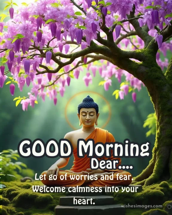 Peaceful Buddhist good morning wishes with calm vibes
