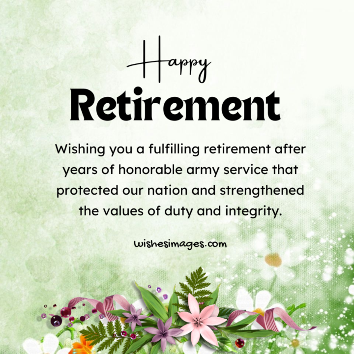 Retirement Wishes fro army officer