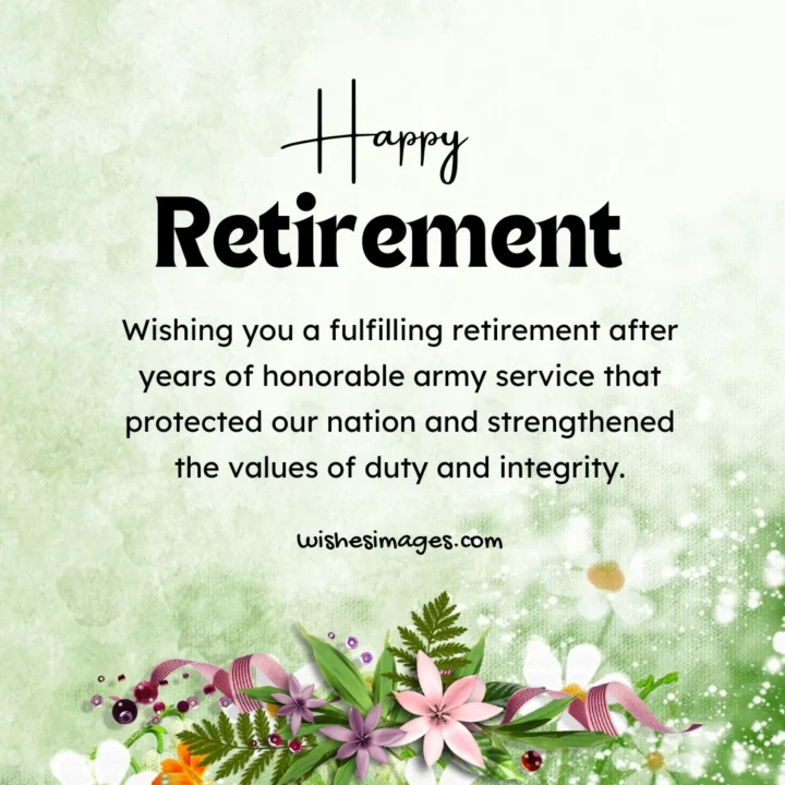 Retirement Wishes fro army officer